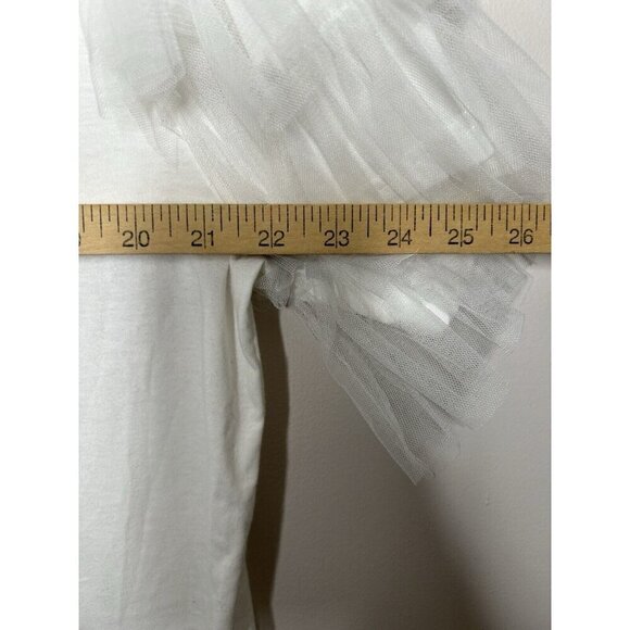 Oddy White Ruffle Short Sleeve Top Casual Blouse Boho Size 2XL NWT - Picture 7 of 10